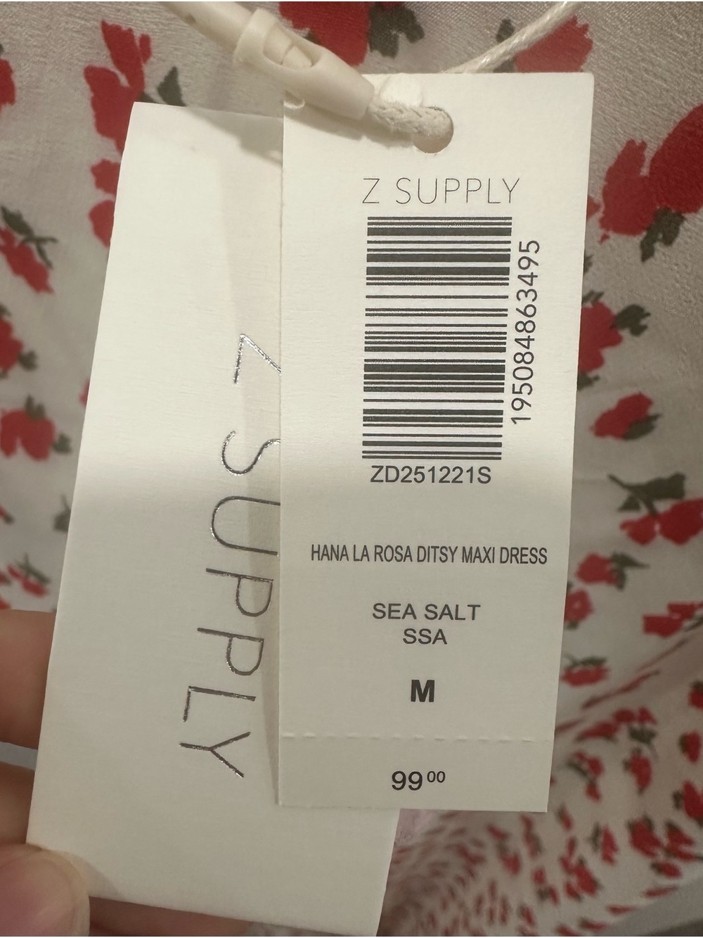 Z SUPPLY HANA LA ROSA DITSY MAXI in medium NWT - Picture 6 of 7
